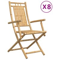 vidaXL Gartenst&uuml;hle 8 Stk. Klappbar 53x66x99 cm Bambus