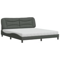 vidaXL Bett mit Matratze Dunkelgrau 180x200 cm Stoff