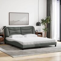 vidaXL Bett mit Matratze Dunkelgrau 180x200 cm Stoff