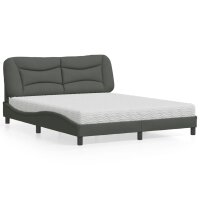 vidaXL Bett mit Matratze Dunkelgrau 160x200 cm Stoff