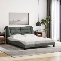 vidaXL Bett mit Matratze Dunkelgrau 160x200 cm Stoff