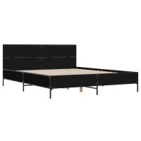 vidaXL Bettgestell Schwarz 135x190 cm Holzwerkstoff und Metall