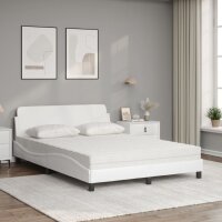 vidaXL Bett mit Matratze Wei&szlig; 140x200 cm Kunstleder