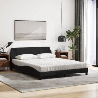 vidaXL Bett mit Matratze Schwarz 160x200 cm Stoff