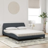 vidaXL Bett mit Matratze Dunkelgrau 160x200 cm Samt