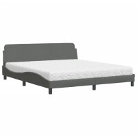 vidaXL Bett mit Matratze Dunkelgrau 180x200 cm Stoff