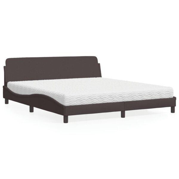 vidaXL Bett mit Matratze Dunkelbraun 180x200 cm Stoff