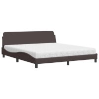 vidaXL Bett mit Matratze Dunkelbraun 180x200 cm Stoff