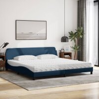 vidaXL Bett mit Matratze Blau 200x200 cm Stoff