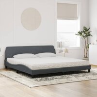 vidaXL Bett mit Matratze Dunkelgrau 200x200 cm Samt