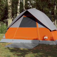 vidaXL Kuppel-Campingzelt 3 Personen Grau und Orange...