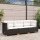 vidaXL Gartensofa mit Kissen 3-Sitzer Schwarz Poly Rattan