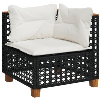 vidaXL 8-tlg. Garten-Sofagarnitur mit Kissen Grau Poly Rattan