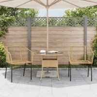 vidaXL Gartenst&uuml;hle 2 Stk. Braun Poly Rattan