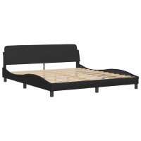 vidaXL Bett mit Matratze Schwarz 180x200 cm Kunstleder