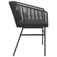 vidaXL Gartenst&uuml;hle 2 Stk. mit Kissen Schwarz Poly Rattan