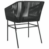 vidaXL Gartenst&uuml;hle 2 Stk. mit Kissen Schwarz Poly Rattan