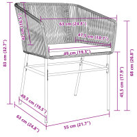 vidaXL Gartenst&uuml;hle 2 Stk. mit Kissen Schwarz Poly Rattan