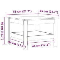 vidaXL Couchtisch Wachsbraun 55x55x40 cm Massivholz Kiefer