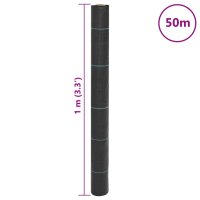 vidaXL Unkrautvlies Schwarz 1x50 m PP