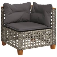 vidaXL 7-tlg. Garten-Sofagarnitur mit Kissen Grau Poly Rattan