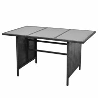 vidaXL 4-tlg. Garten-Lounge-Set mit Auflagen Poly Rattan Schwarz