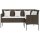 vidaXL Sofa in L-Form mit Kissen Poly Rattan Braun