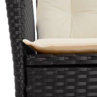 vidaXL 9-tlg. Garten-Essgruppe mit Kissen Schwarz Poly Rattan