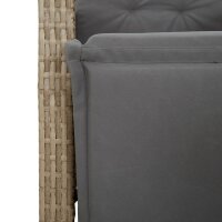 vidaXL 4-tlg. Garten-Essgruppe mit Kissen Beige Poly Rattan