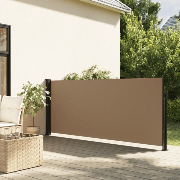 vidaXL Seitenmarkise Ausziehbar Taupe 120x500 cm