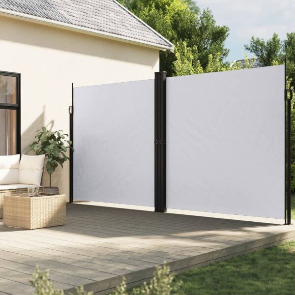 vidaXL Seitenmarkise Ausziehbar Wei&szlig; 200x1200 cm