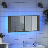 vidaXL LED-Spiegelschrank Grau Sonoma 100x12x45 cm