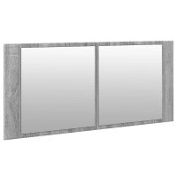 vidaXL LED-Spiegelschrank Grau Sonoma 100x12x45 cm