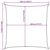 vidaXL Sonnensegel 160 g/m&sup2; Quadratisch Gelb 5x5 m HDPE