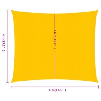 vidaXL Sonnensegel 160 g/m&sup2; Quadratisch Gelb 4x4 m HDPE