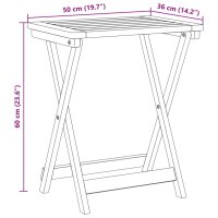 vidaXL Gartentisch Klappbar 50x36x60 cm Massivholz Akazie