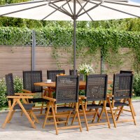 vidaXL Gartenstuhl Verstellbar 8 Stk. Schwarz Poly Rattan...