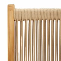 vidaXL Gartenstuhl Verstellbar 6 Stk. Beige Massivholz Akazie