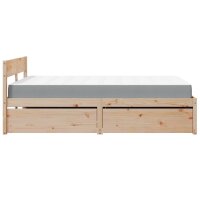 vidaXL Bett mit Schubladen und Matratze 140x190 cm Massivholz Kiefer