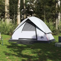 vidaXL Kuppel-Campingzelt 2 Personen Wei&szlig; Dunkel Wasserdicht