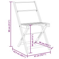 vidaXL Bistrost&uuml;hle 2 Stk. Taupe Massivholz Akazie &amp; Stoff