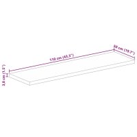 vidaXL Tischplatte 110x50x3,8 cm Rechteckig Altholz Massiv