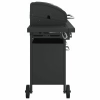 vidaXL Gasgrill mit 7 Flammen Schwarz Pulverbeschichteter Stahl