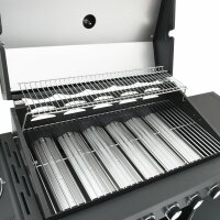 vidaXL Gasgrill mit 7 Flammen Schwarz Pulverbeschichteter Stahl