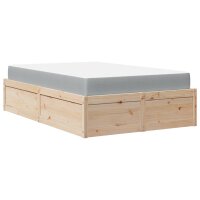 vidaXL Bett mit Matratze 120x190 cm Massivholz Kiefer