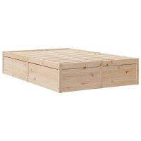 vidaXL Bett mit Matratze 140x190 cm Massivholz Kiefer