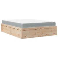 vidaXL Bett mit Matratze 140x190 cm Massivholz Kiefer