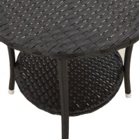 vidaXL Outdoor-Lehnst&uuml;hle 2 Stk. mit Tisch Schwarz Poly-Rattan