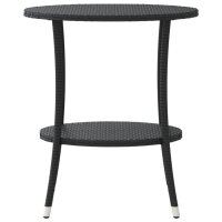 vidaXL Outdoor-Lehnst&uuml;hle 2 Stk. mit Tisch Schwarz Poly-Rattan