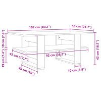 vidaXL Couchtisch Schwarz 102x55x42 cm Holzwerkstoff